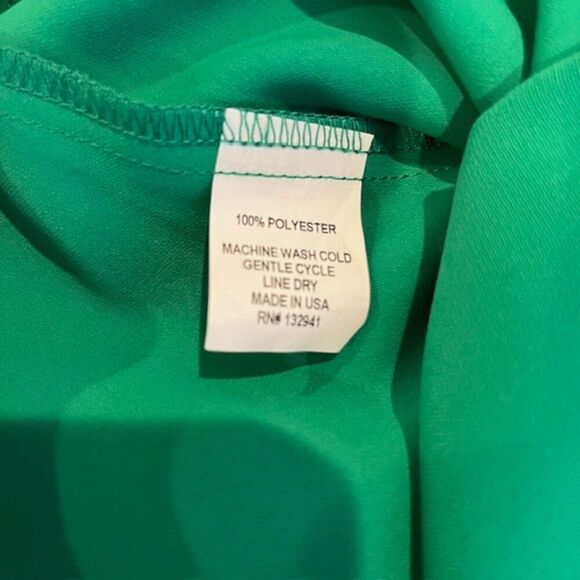 Amanda Uprichard Green Dress White Piping Open Sleeve and Back Size Small - Picture 7 of 10